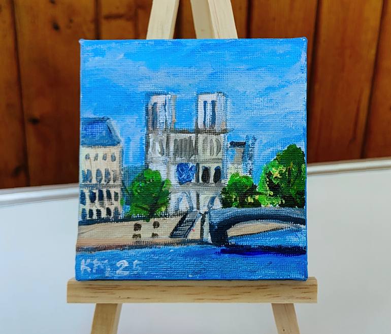 Original Architecture Painting by Krasimira Mancheva | Classicism Art on Canvas | Notre Dame de Paris