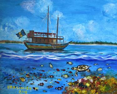 Original Boat Paintings by Krasimira Mancheva