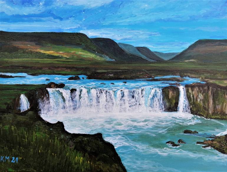 Iceland Art Print Home Decor Wall Art Poster Gullfoss Big Waterfall C 