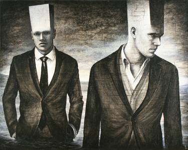 Print of Figurative Business Paintings by Jozsef Szurcsik