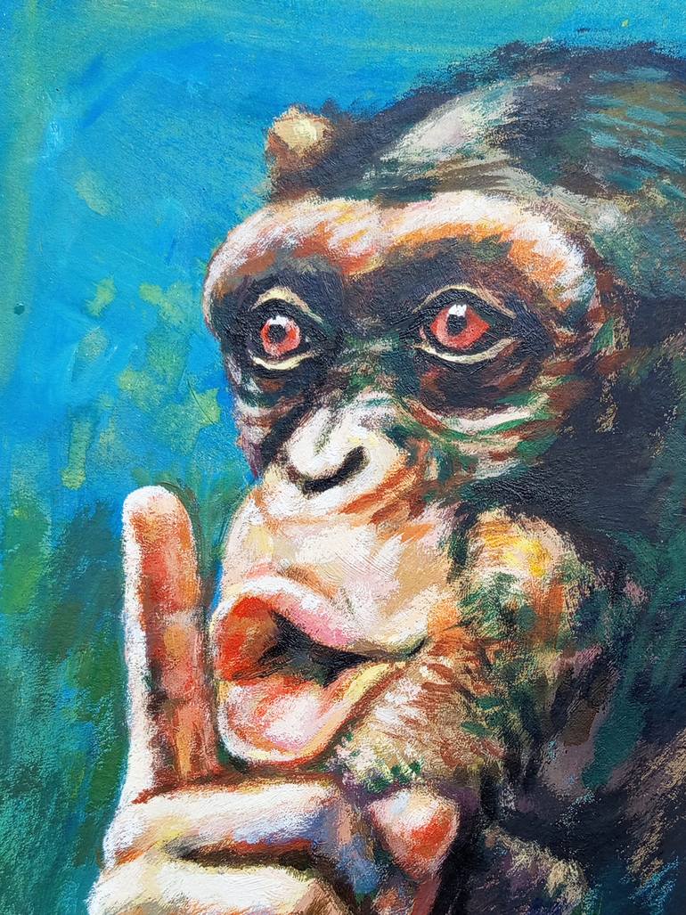 Original Expressionism Animal Painting by T Cundrawan