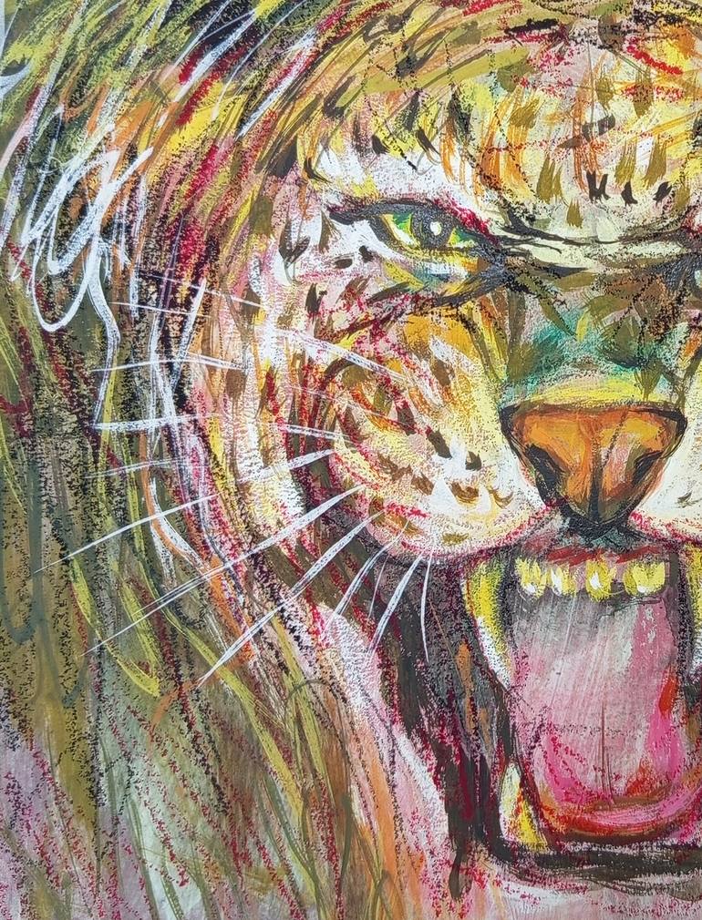 Original Abstract Expressionism Animal Painting by T Cundrawan