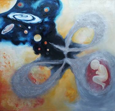 Original Outer Space Painting by Eva Tzagaraki