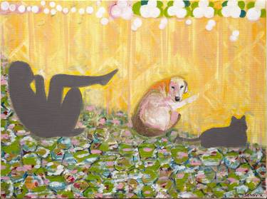 Original Abstract Expressionism Cats Paintings by senay avsar
