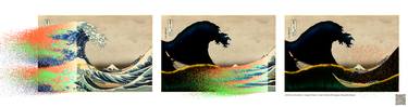 Ichograph Triptych – Under the Wave off Kanagawa/Katsushika Hokusai - Limited Edition 4 of 20 thumb