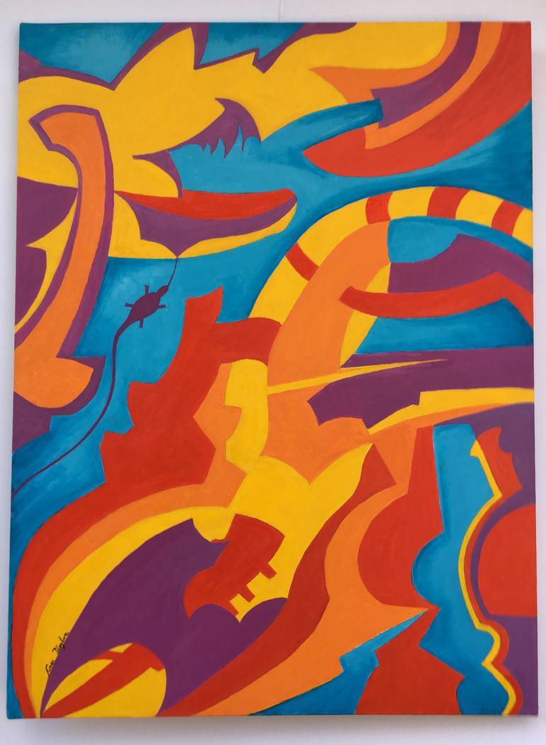 Original Abstract Expressionism Abstract Painting by Cres Dsylva