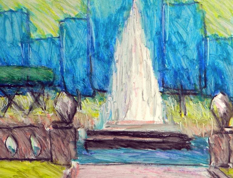 Original Expressionism Garden Drawing by Natalia Bocharova