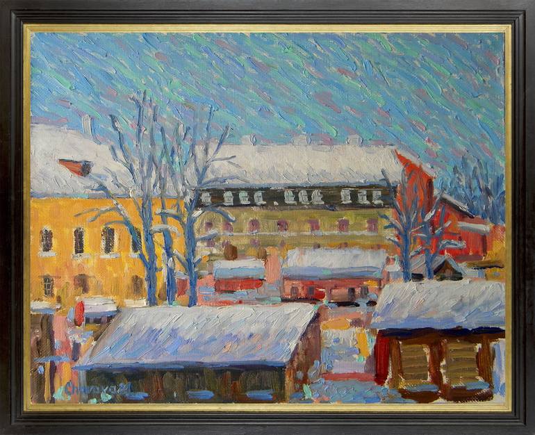 Original Expressionism Cities Painting by Natalia Bocharova