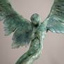 Detail of Icarus bronze artwork.