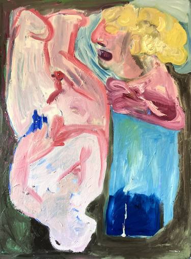 Original Abstract Expressionism Classical Mythology Painting by Barbara Kuebel