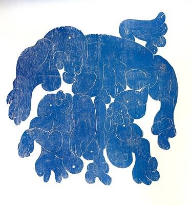 Saatchi Art Artist Barbara Kuebel; Printmaking, “Puppy games - Limited Edition of 5” #art