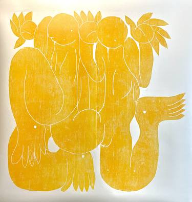 Saatchi Art Artist Barbara Kuebel; Printmaking, “Sun women do not leave/ Sonnenfrauen gehen nicht fort” #art