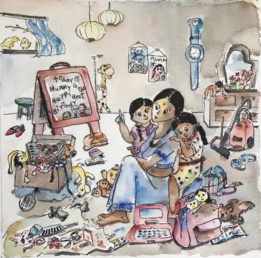 Print of Expressionism Family Paintings by SAGARIKA SEN