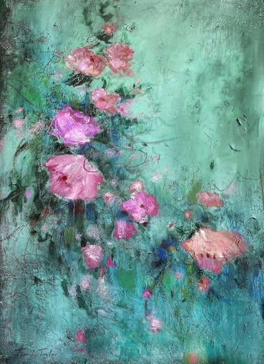 Print of Abstract Expressionism Floral Mixed Media by Jennifer Taylor