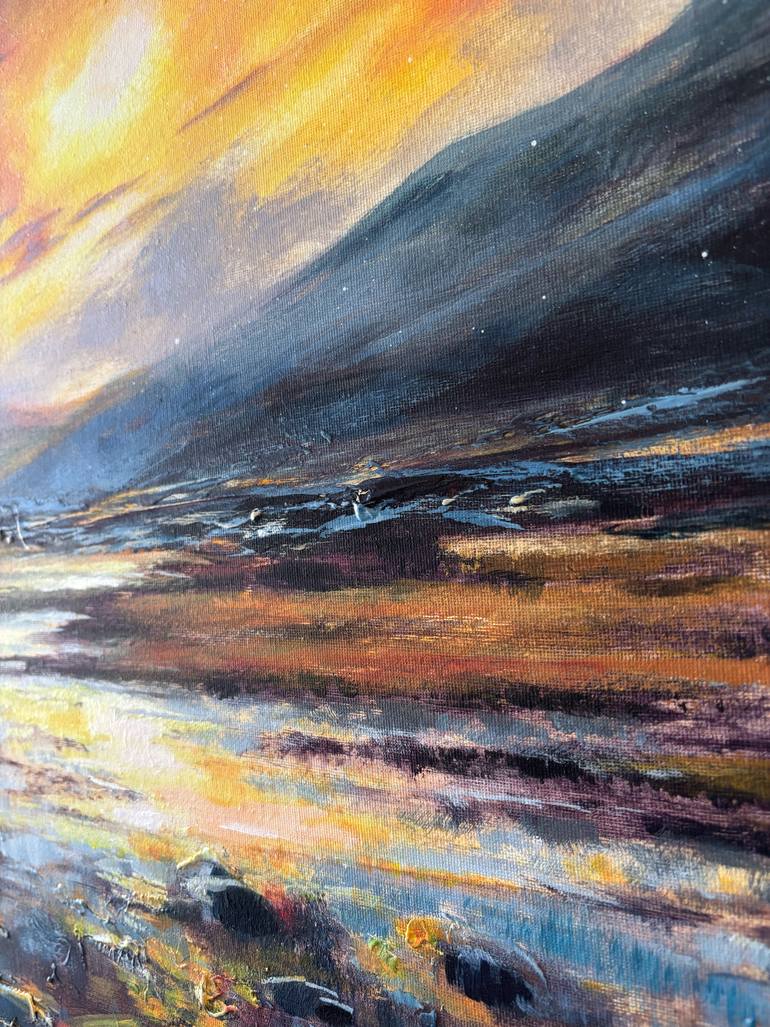 Golden Hour, Glencoe Painting by Jennifer Taylor | Saatchi Art