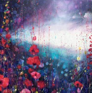 Print of Abstract Expressionism Floral Paintings by Jennifer Taylor