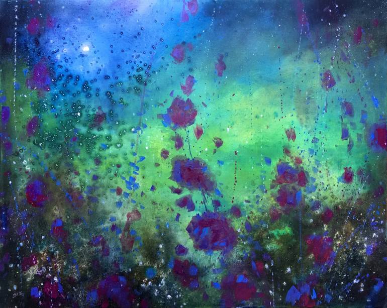 Original Abstract Floral Painting by Jennifer Taylor