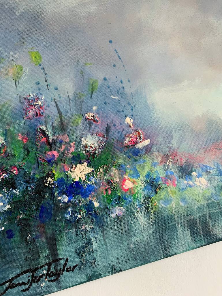 Original Abstract Expressionism Floral Painting by Jennifer Taylor