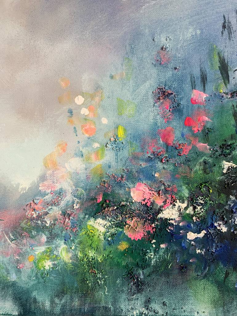 Original Abstract Expressionism Floral Painting by Jennifer Taylor