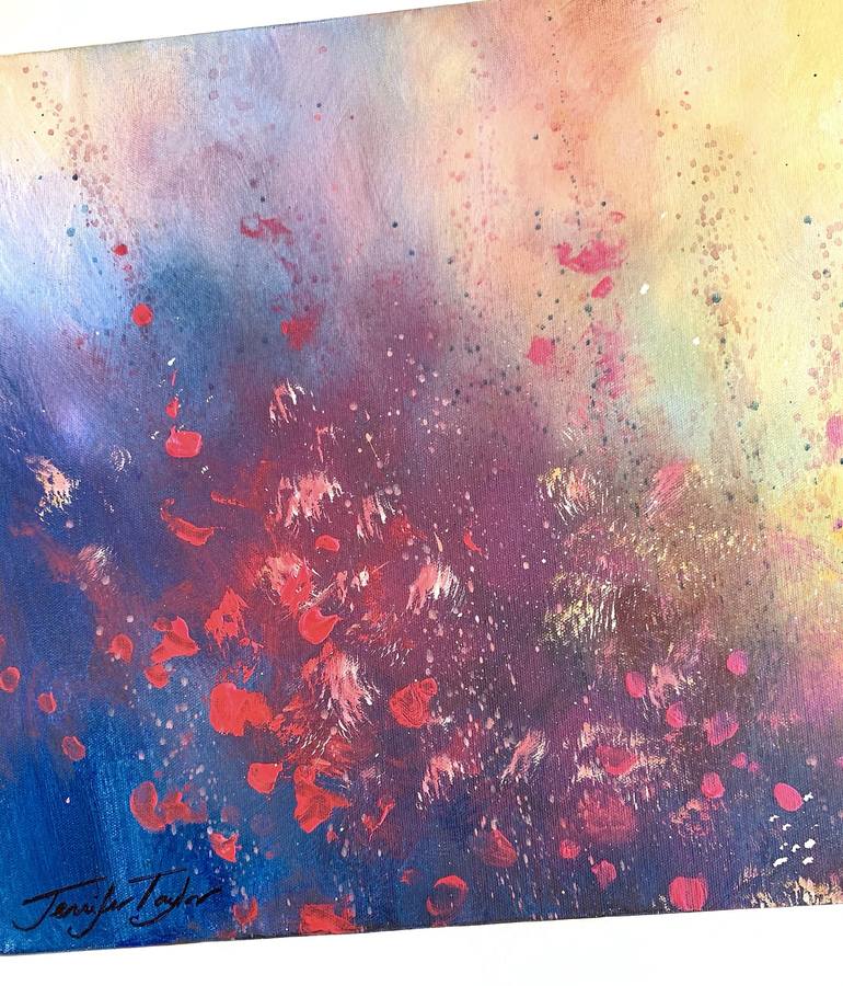 Original Abstract Floral Painting by Jennifer Taylor