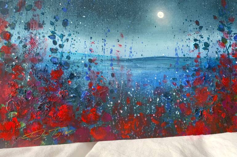 Original Abstract Expressionism Floral Painting by Jennifer Taylor