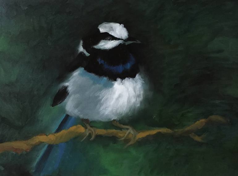 chickadee oil painting