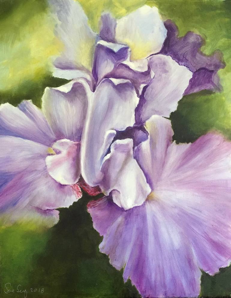Purple iris Painting by Sue Seif | Saatchi Art