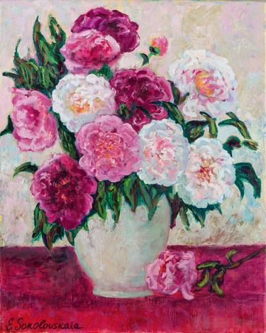 Peonies in a vase thumb