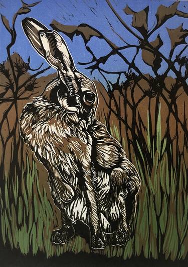 Original Realism Animal Printmaking by Caroline Jackman