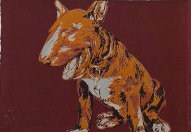 Original Figurative Dogs Printmaking by Caroline Jackman