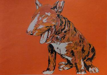 Original Figurative Dogs Printmaking by Caroline Jackman