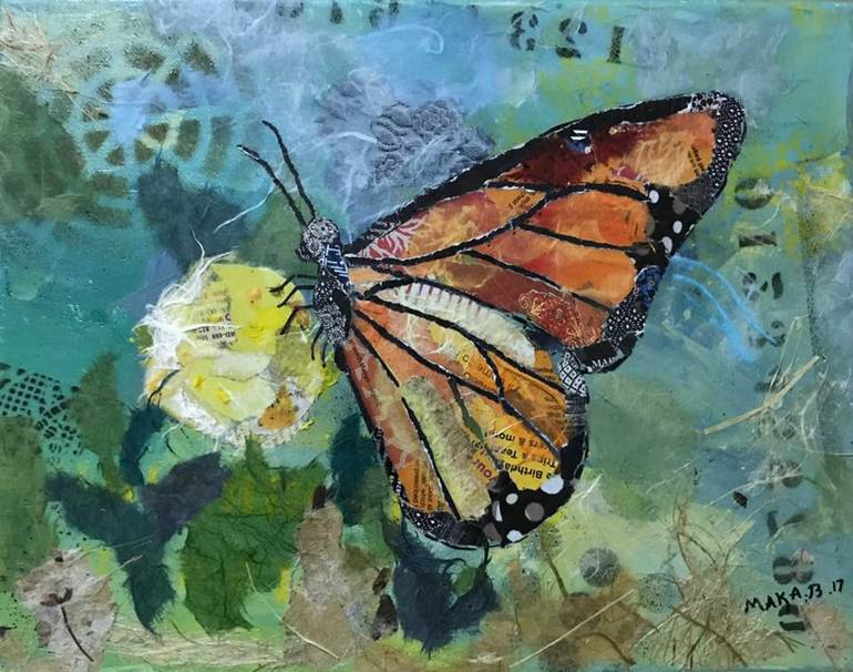 butterfly art collage