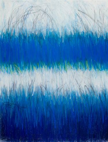 Artwork Image for Cool Blue Strata - Diptych Left by Carolyn Kramer