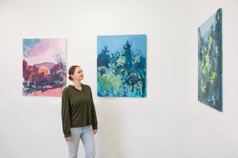 Original Expressionism Floral Painting by Karin Czermak