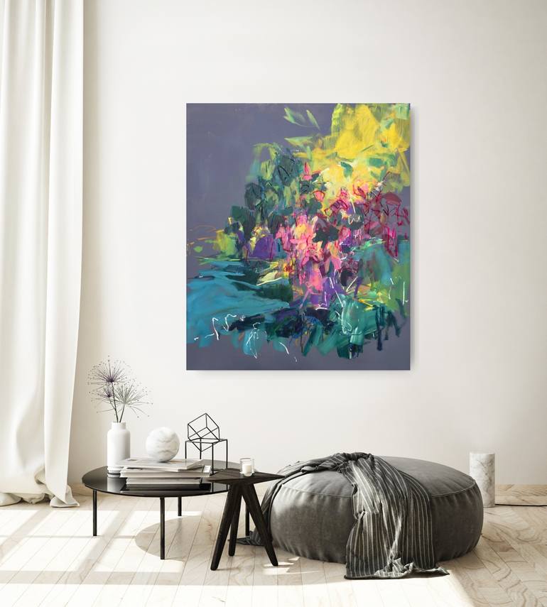 Original Abstract Floral Painting by Karin Czermak