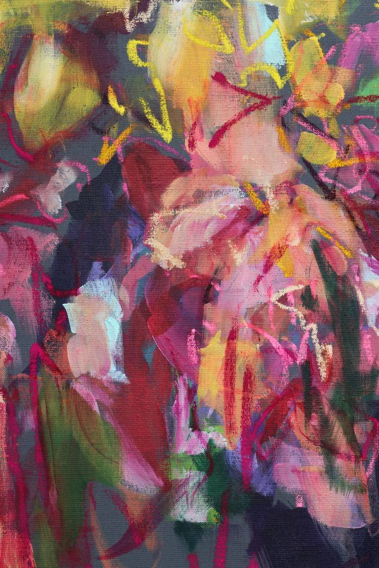 Original Abstract Expressionism Floral Painting by Karin Czermak