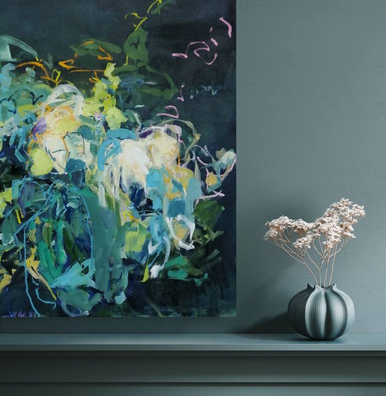 Original Impressionism Floral Painting by Karin Czermak