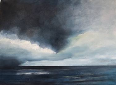 dark stormy sky painting