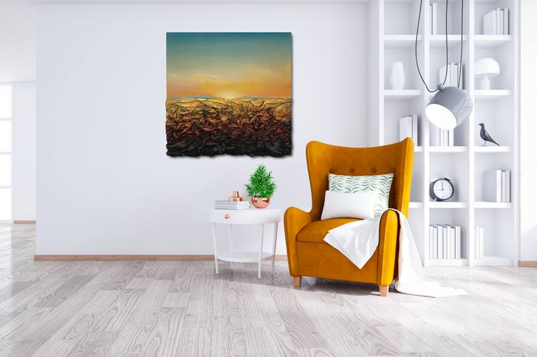 Original Abstract Expressionism Beach Painting by Goran Petmil