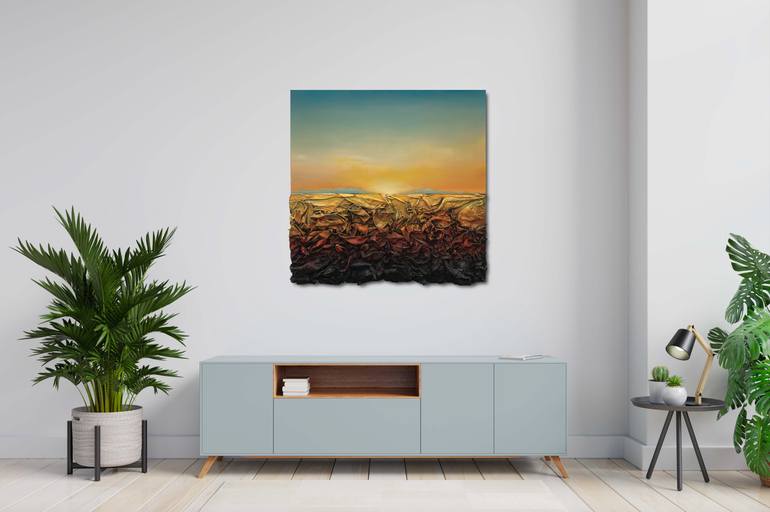 Original Abstract Expressionism Beach Painting by Goran Petmil