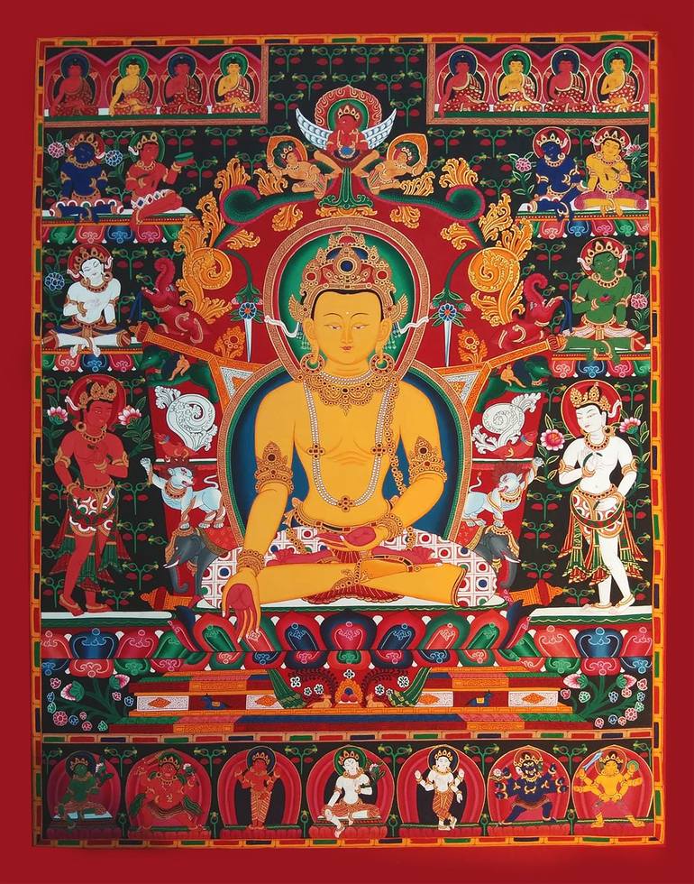 Siddhi Buddha Thangka Painting by Gammas Art Gallery | Saatchi Art