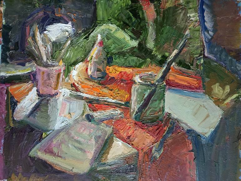 My Creative Desk. Painting by Elena Polevaya | Saatchi Art