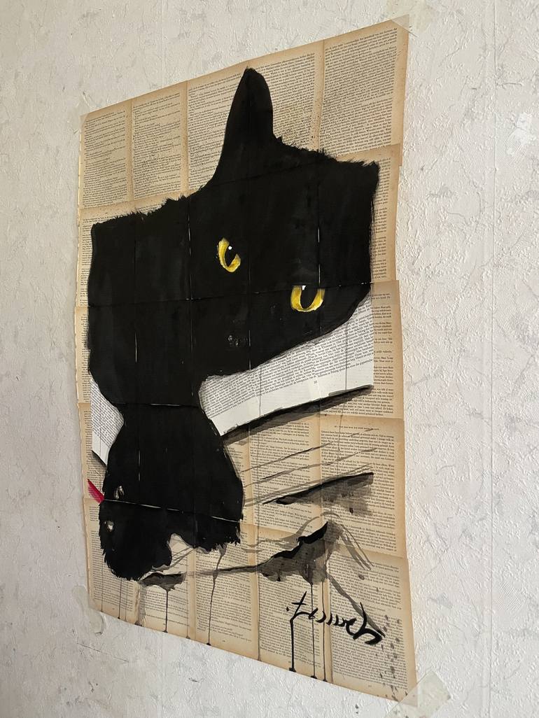Original Realism Cats Painting by H TOMEH