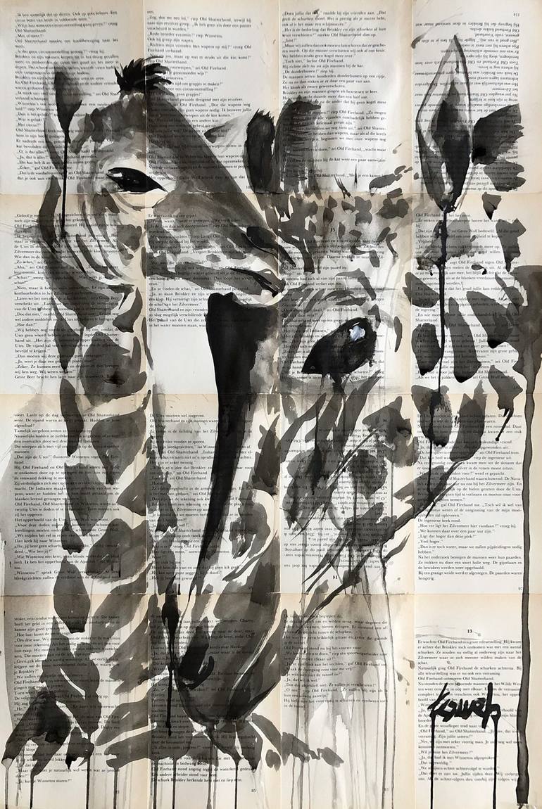 Download Giraffe Mother And Baby Drawing By H Tomeh Saatchi Art