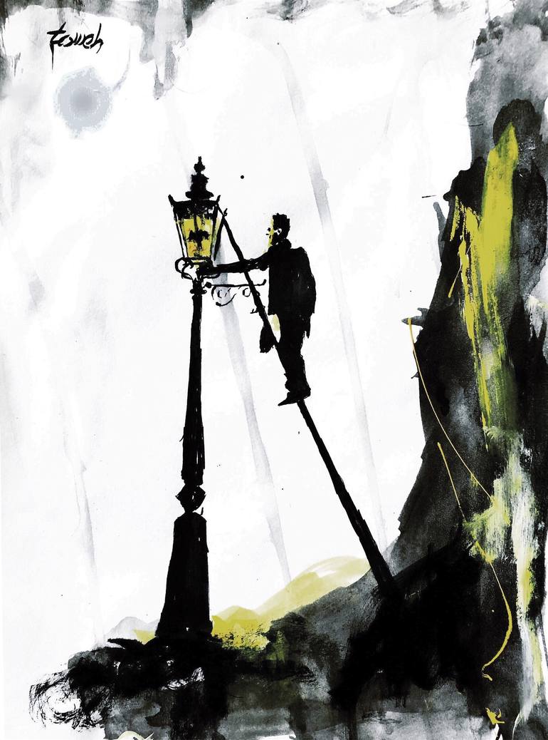 Lamplighter Drawing by H TOMEH | Saatchi Art