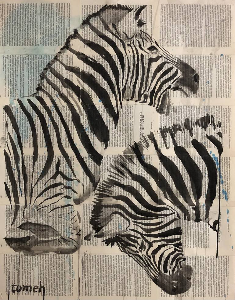 Zebra Legs Drawing by H TOMEH