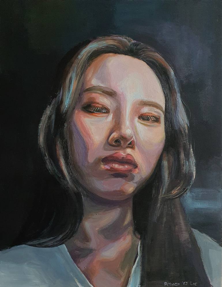 Selfie 2021 Painting by Rebecca Yunjeong Lee | Saatchi Art
