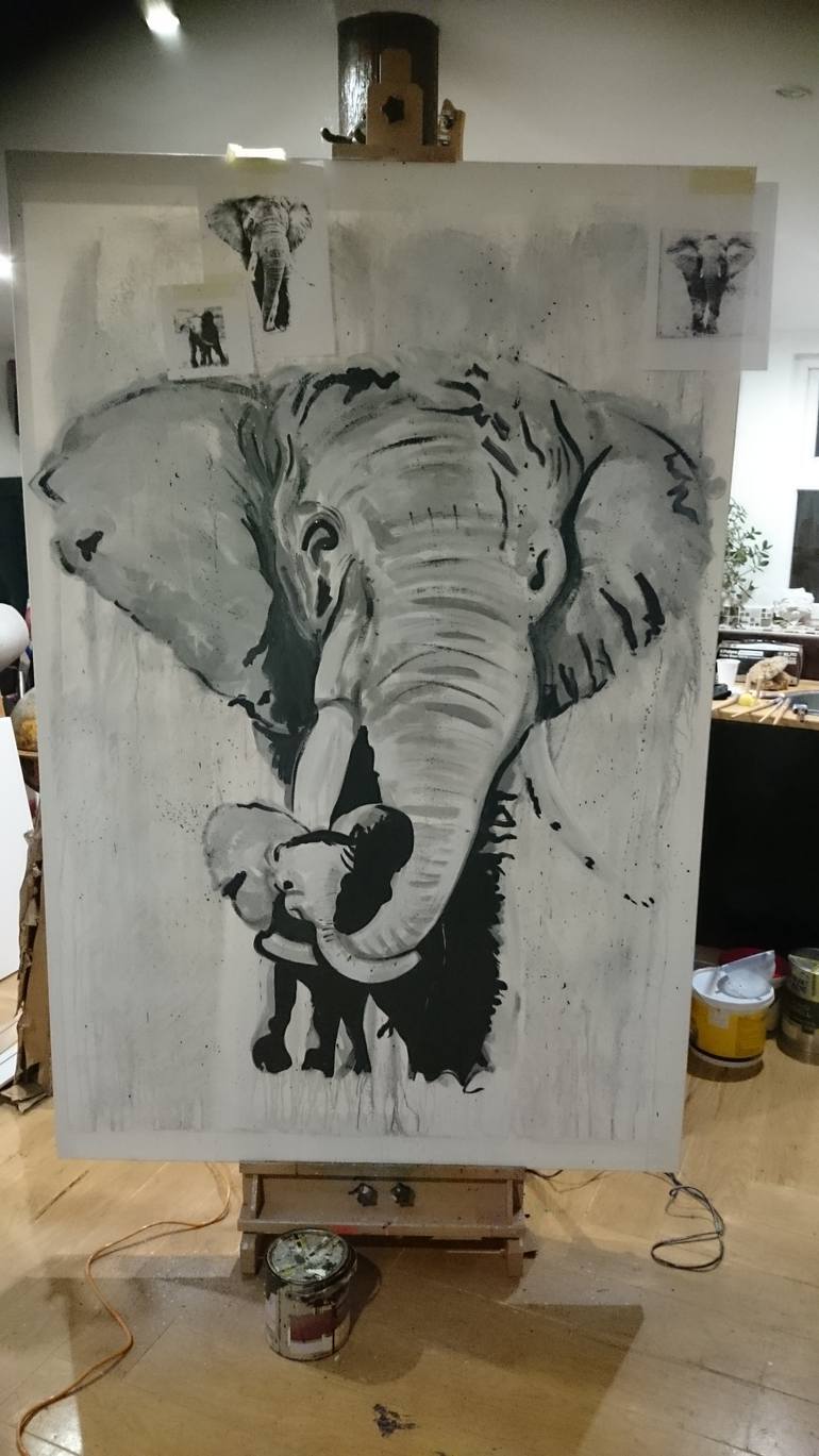 Original Realism Animal Painting by Si Scott