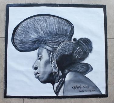 Original Art Deco People Paintings by Beaullah Mahlangu