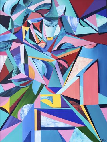 Print of Cubism Abstract Paintings by Rebecca Trajkovski